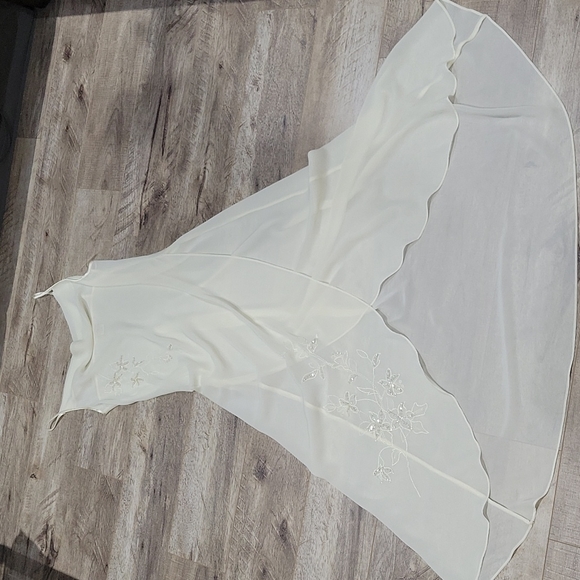 NWOT- La Vie En Rose Ivory Near-Sheer Maxi Nightdress-SZ L - Picture 5 of 15